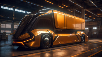 Obraz na płótnie Canvas The Future of Autonomous Trucks: Revolutionizing Transportation and Logistics AI