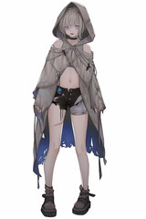 奴隷の女性キャラクターの全身イラスト(AI generated image)