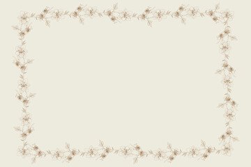 Floral border frame card template. 
flat background. 
azalea flowers. Vector design illustration.