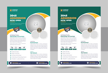 Creative Kids back to school education admission flyer poster layout, book cover, leaflet, poster, brochure design
