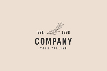 leaf vintage logo vector icon illustration
