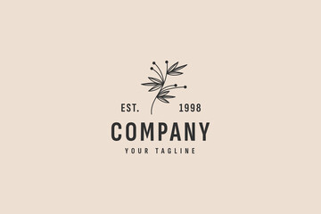 leaf vintage logo vector icon illustration
