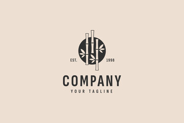bamboo logo vector icon illustration