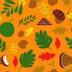 Seamless abstract Nature Patterns generative ai illustration 