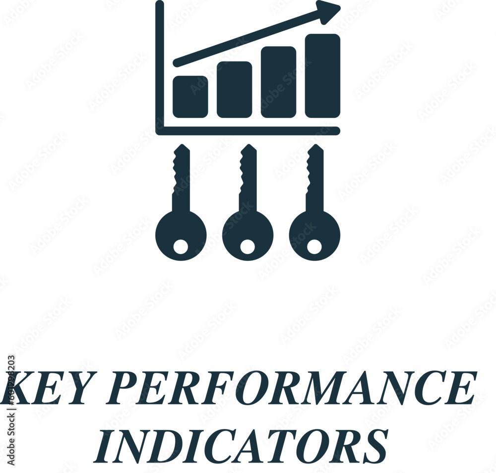 Poster key performance indicator icon. monochrome simple sign from business concept collection. key perform