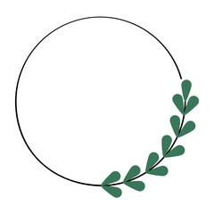 Green Leaf Border Circle