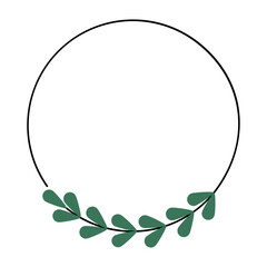 Green Leaf Border Circle