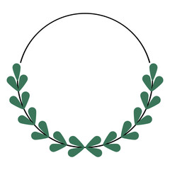 Green Leaf Border Circle