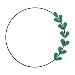 Green Leaf Border Circle