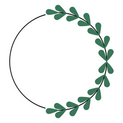 Green Leaf Border Circle