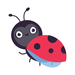 Cute little ladybug insect mascot cartoon vector illustration