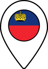 Liechtenstein flag map pin navigation icon.