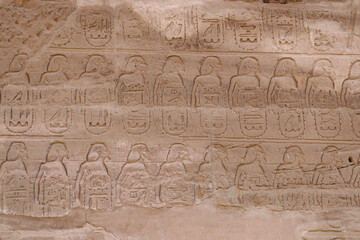 Fototapeta na wymiar War prisoners in ancient egypt as carving at Karnak temple in Luxor, Egypt 