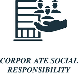 Corporate social responsibility icon. Monochrome simple sign from business concept collection. Corporate social responsibility icon for logo, templates, web design and infographics.