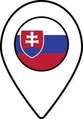 Fototapeta premium Slovakia flag map pin navigation icon.