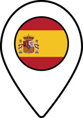 Spain flag map pin navigation icon.