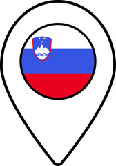 Slovenia flag map pin navigation icon.