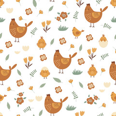Hank and chicken Easter pattern