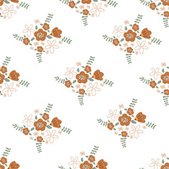 Boho flower pattern background