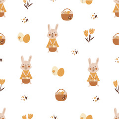 Cute easter bunny rabbit pattern