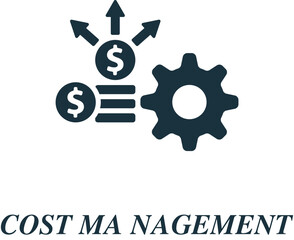 Cost management icon. Monochrome simple sign from business concept collection. Cost management icon for logo, templates, web design and infographics.