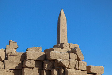 Ancient egyptian obelisk at Karnak temple in Luxor 