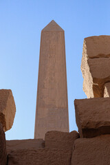 Ancient egyptian obelisk at Karnak temple in Luxor, Egypt 