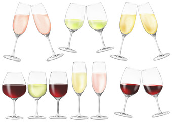 グラスワイン グラスシャンパン 赤ワイン 白ワイン シャンパン ロゼシャンパン 乾杯