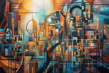 Abstrakcyjne tło  inspirowane surrealistycznym malarzem grafika Generative AI