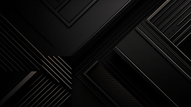 black professional background with geometric patterns. High quality  Generative AI
