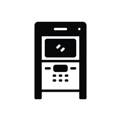 Black solid icon for atm 