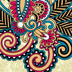 floral background with paisley and indian florals. damask style pattern for textile and decoration. classic ornament with flowers.