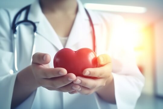 heart doctor cardiology hand person health medicine concept care hospital. Generative AI.