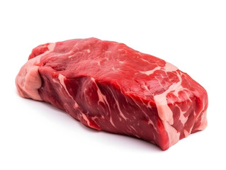 Fototapeta premium Generative Ai: Raw Meat Beef isolated on white background