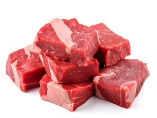 Generative Ai: Raw Meat Beef isolated on white background
