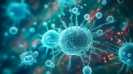 Virus close up, Concept of science and medicine, created using Generative AI Technology