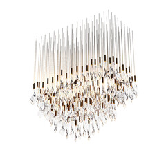crystal chandelier for the interior isolated on transparent background, home lighting, 3D illustration, cg render