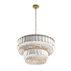 crystal chandelier for the interior isolated on transparent background, home lighting, 3D illustration, cg render