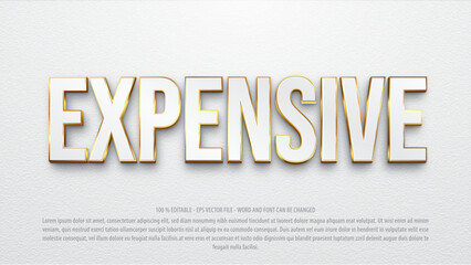 Expensive 3d editable text effect premium vector