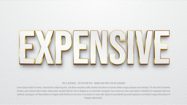 Expensive 3d editable text effect premium vector