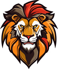 Fototapeta na wymiar Lion Head Logo mascot wildlife animal illustration vector eps10