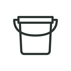 Bucket isolated icon, domestic bucket vector icon with editable stroke - obrazy, fototapety, plakaty