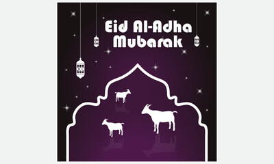Eid al adha mubarak islamic festival wishing social media post background design 