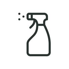 Cleaning spray isolated icon, spray bottle vector icon with editable stroke