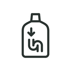 Liquid pipe cleaner isolated icon, drain cleaner vector icon with editable stroke
