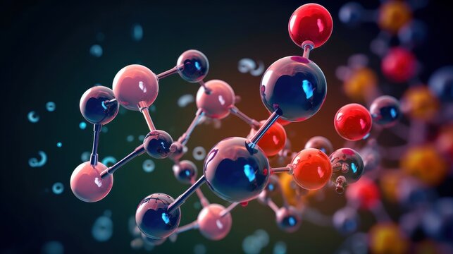 Complex Compounds Of Organic Chemical Materials. Beautiful Illustration Picture. Generative AI