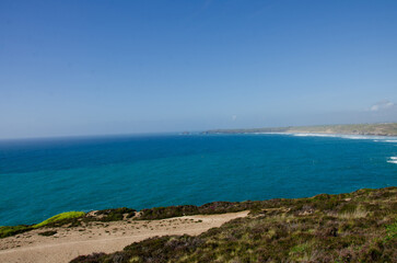 Atlantic ocean and sky in Cornwall