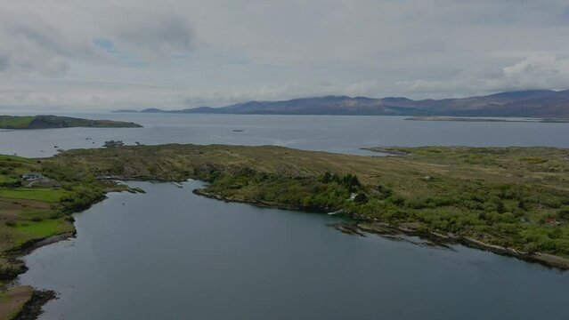 West Cork Ireland Kenmare Bay,inlet and headands in ken mate Bay with the Ring Of Kerry in the background warm spring day