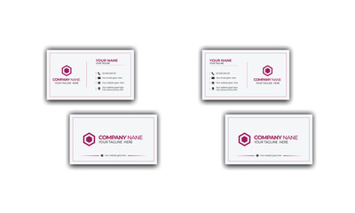 Double-sided creative business card template.  Horizontal and vertical layout. Vector illustration. Creative modern name card and business card. Modern presentation card with company logo. 
