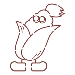 トウモロコシのシンプルでかわいいキャラクター線画イラスト	